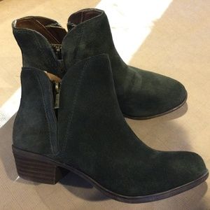 Lucky Brand green suede boots. Size 6.